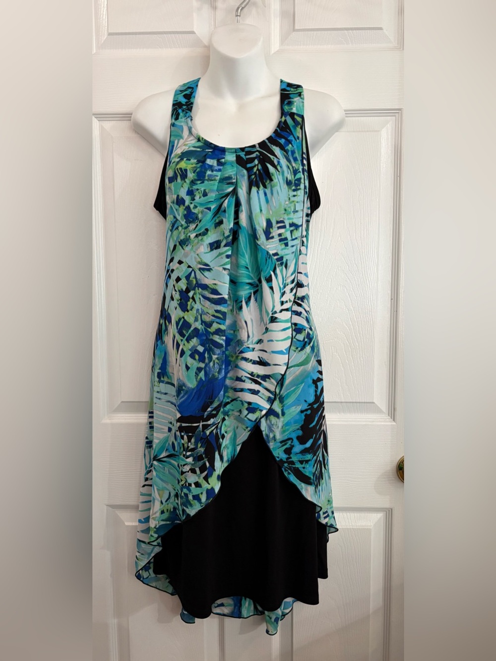 Tradition Blue & Green Printed Sleeveless Dress